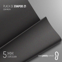 PLACA EVAPOD21 PRETA NÃO PERFURADA 5MM 800X400MM