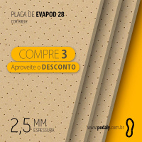 03 PLACAS • EVAPOD28 AREIA PERFURADO 2,5MM 850X410MM