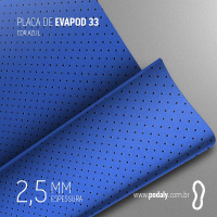 PLACA EVAPOD33 AZUL PERFURADA 2,5MM 800X400MM 