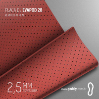 PLACA EVAPOD28 VERMELHA PERFURADA 2,5MM 850X410MM