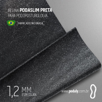 PLACA RESINA PODASLIM PRETA 1,2MM COLA DOIS LADOS 910X440MM