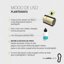 CARIMBO PARA PLANTIGRAFO PODALY COM ROLO DE FELTRO