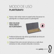 CARIMBO PARA PLANTIGRAFO PODALY COM ROLO DE FELTRO