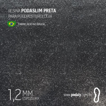 PLACA RESINA PODASLIM PRETA 1,2MM COLA DOIS LADOS 910X440MM