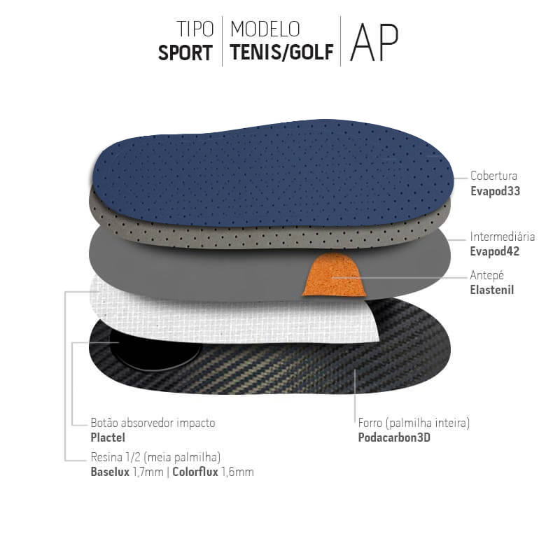 PALMILHA SPORT TENIS GOLF PADEL SQUASH COM COBERTURA HIDROTEXCEL 